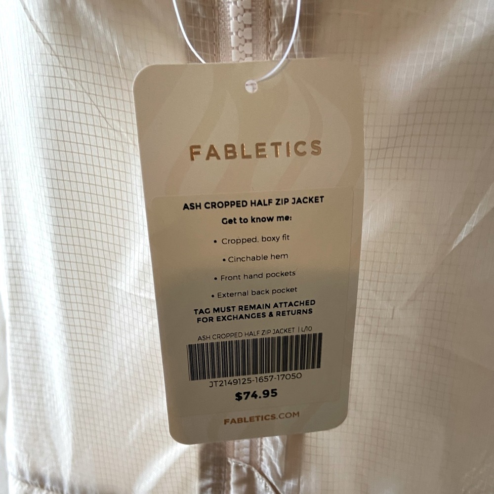Fabletics Ash Cropped Half Zip Jacket XL NWT - Picture 2 of 2